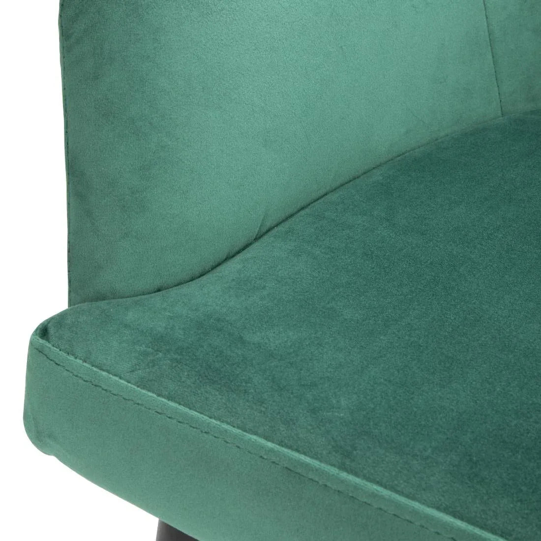 FX070 Bolero Lia Velvet Effect Chairs Dark Green (Set of 2) - JD Catering Equipment Solutions Ltd