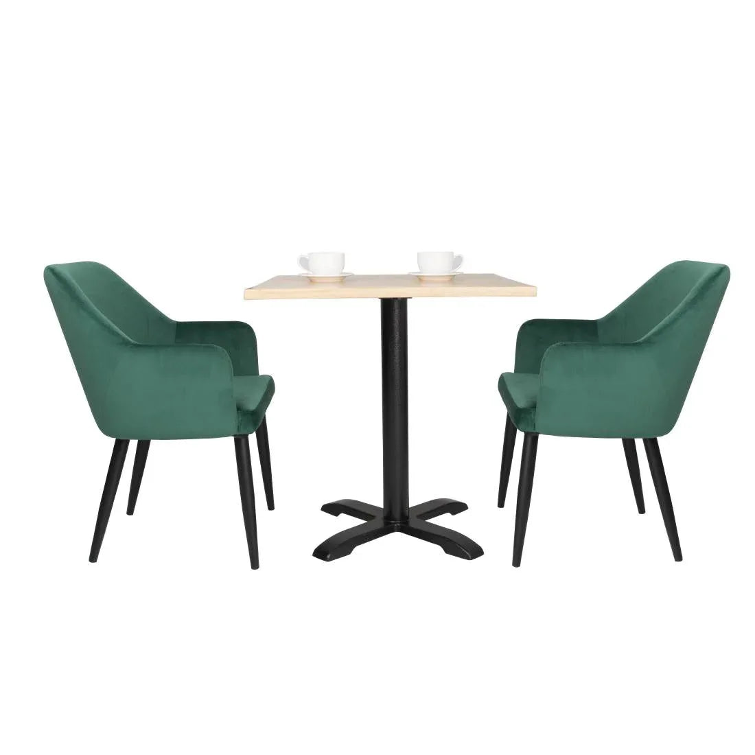 FX070 Bolero Lia Velvet Effect Chairs Dark Green (Set of 2) - JD Catering Equipment Solutions Ltd