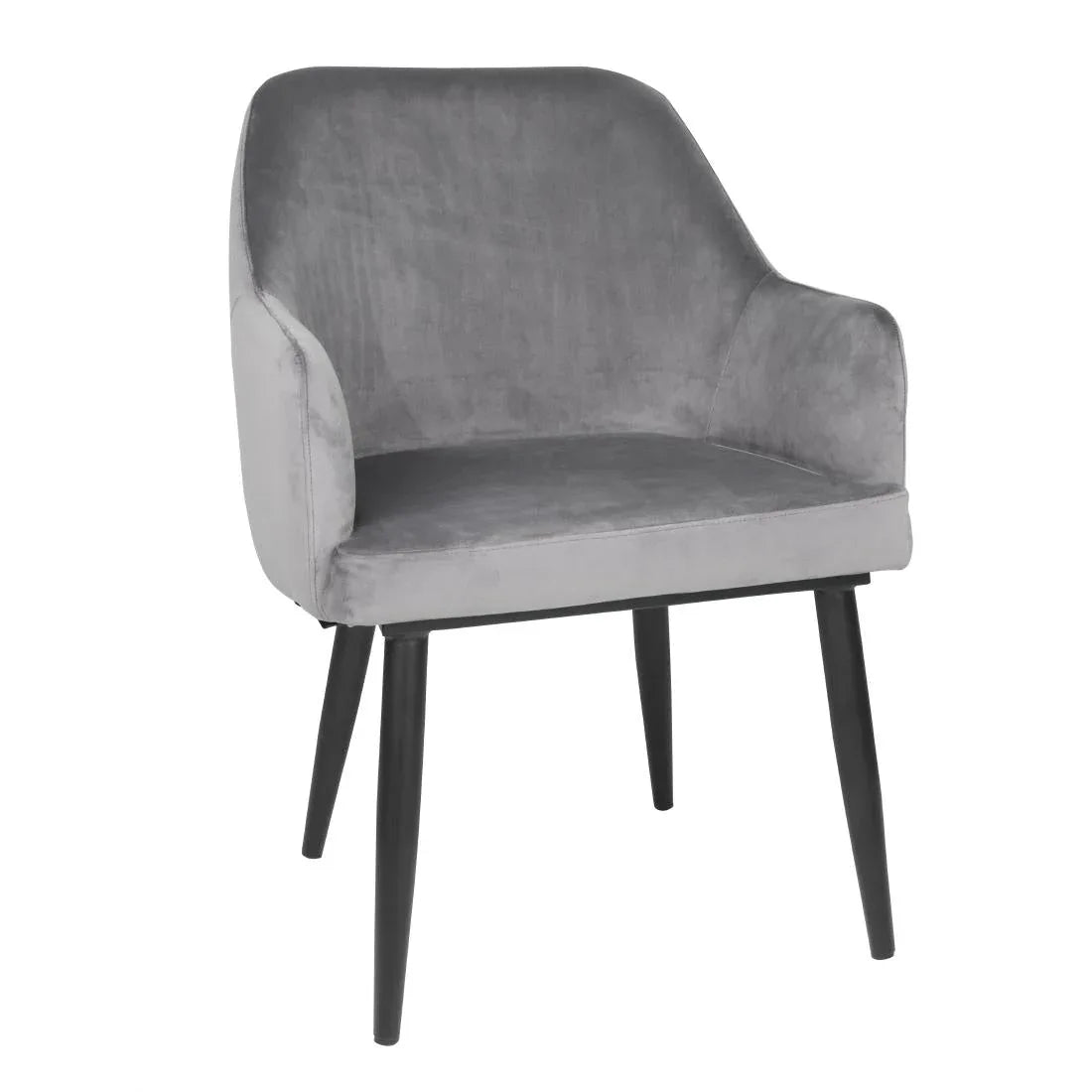 FX071 Bolero Lia Velvet Effect Chairs Grey (Set of 2) - JD Catering Equipment Solutions Ltd