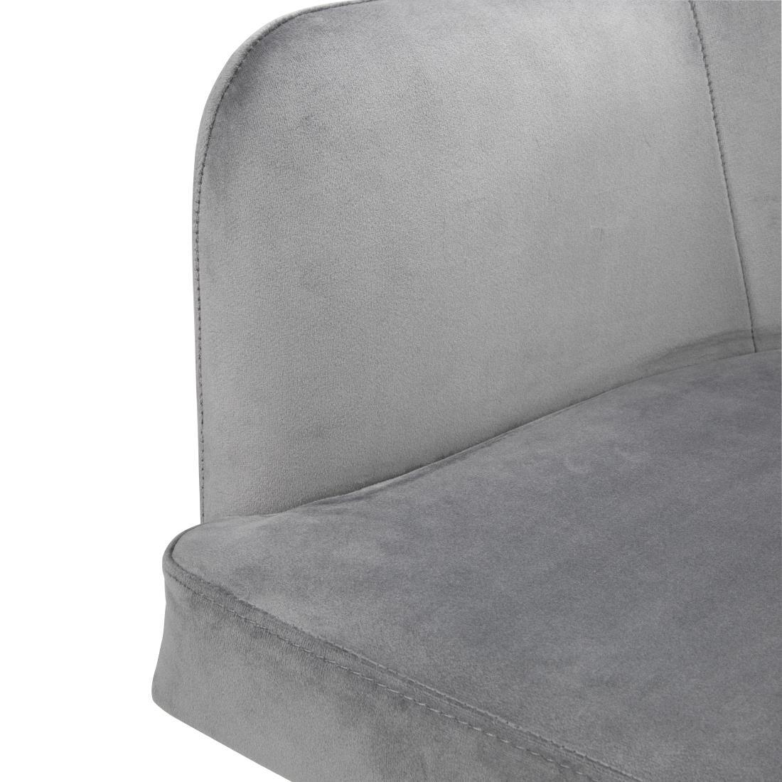 FX071 Bolero Lia Velvet Effect Chairs Grey (Set of 2) - JD Catering Equipment Solutions Ltd