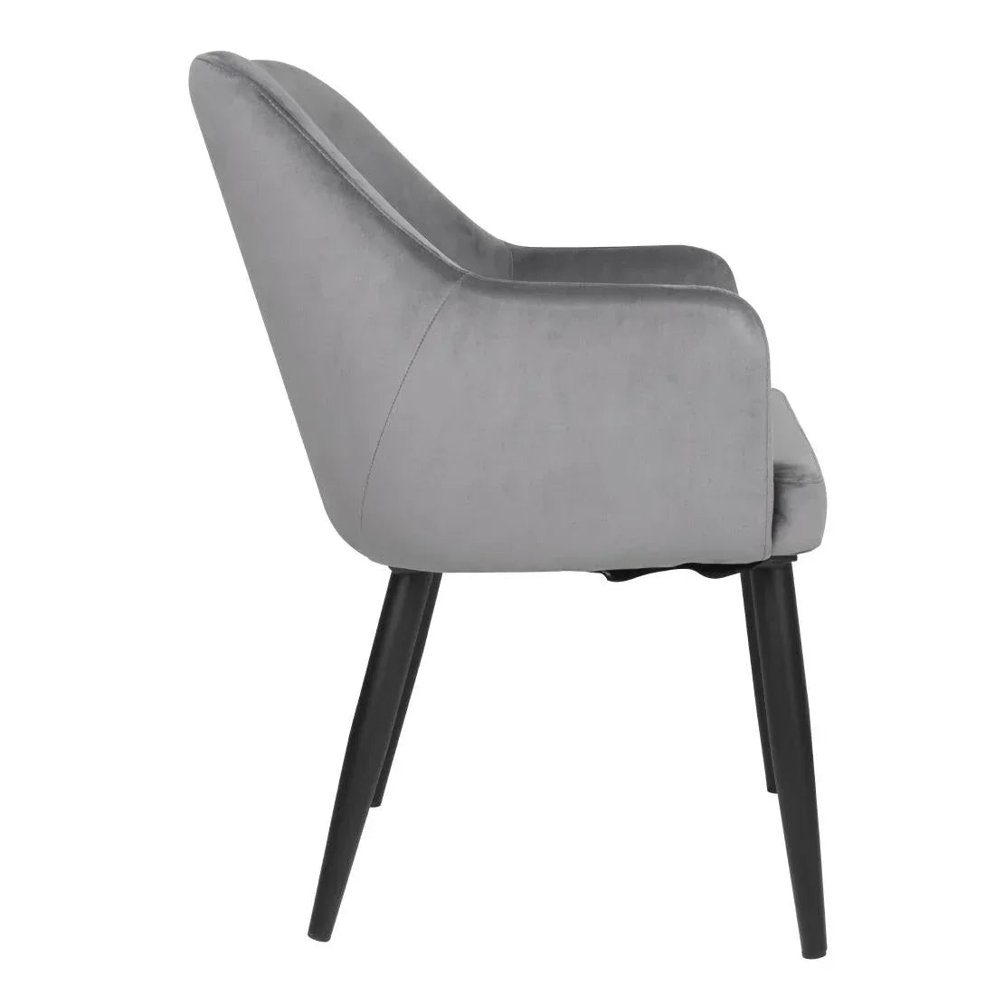 FX071 Bolero Lia Velvet Effect Chairs Grey (Set of 2) - JD Catering Equipment Solutions Ltd