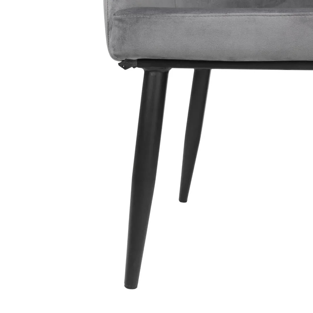 FX071 Bolero Lia Velvet Effect Chairs Grey (Set of 2) - JD Catering Equipment Solutions Ltd