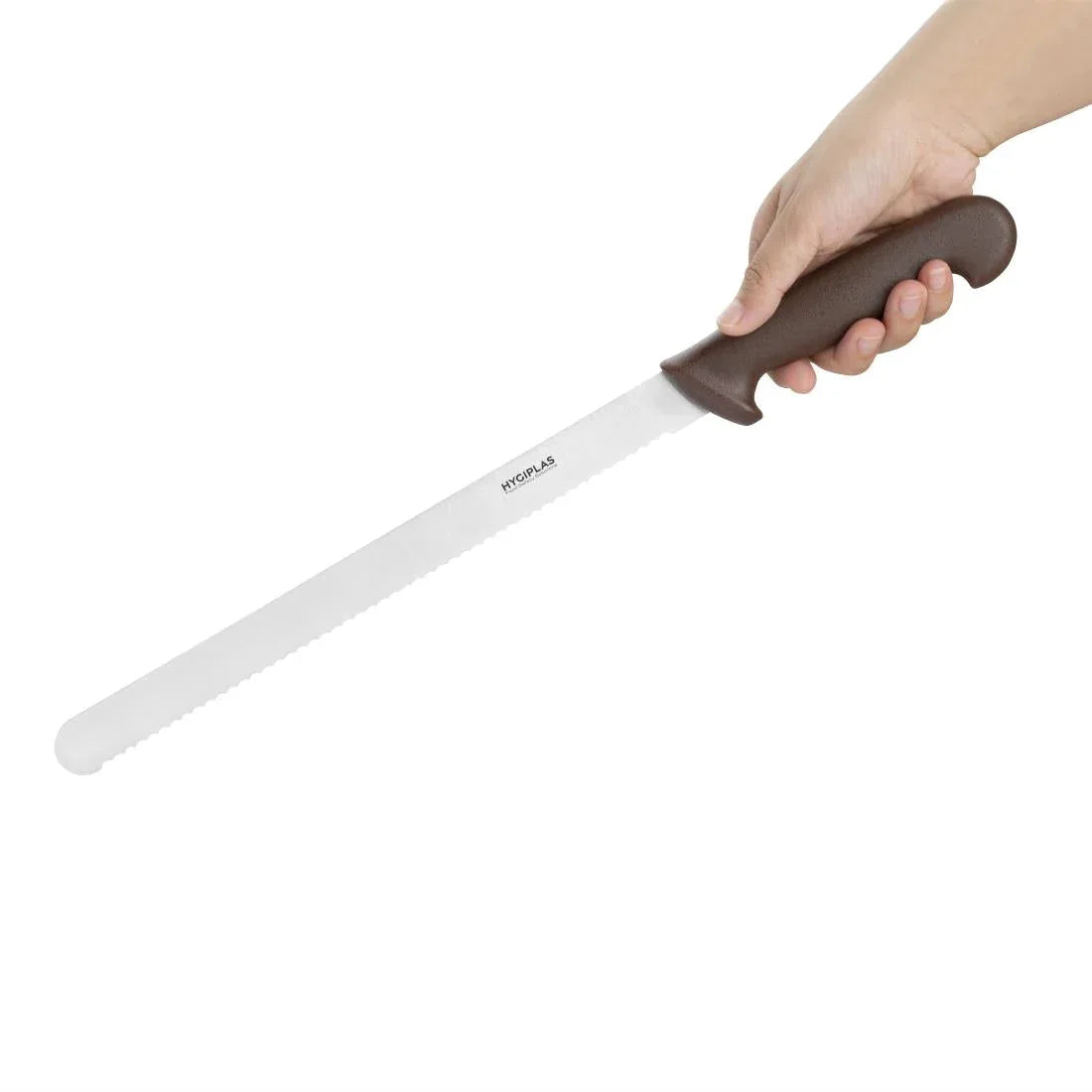 FX118 Hygiplas Slicer Serrated Brown 30.5cm - JD Catering Equipment Solutions Ltd