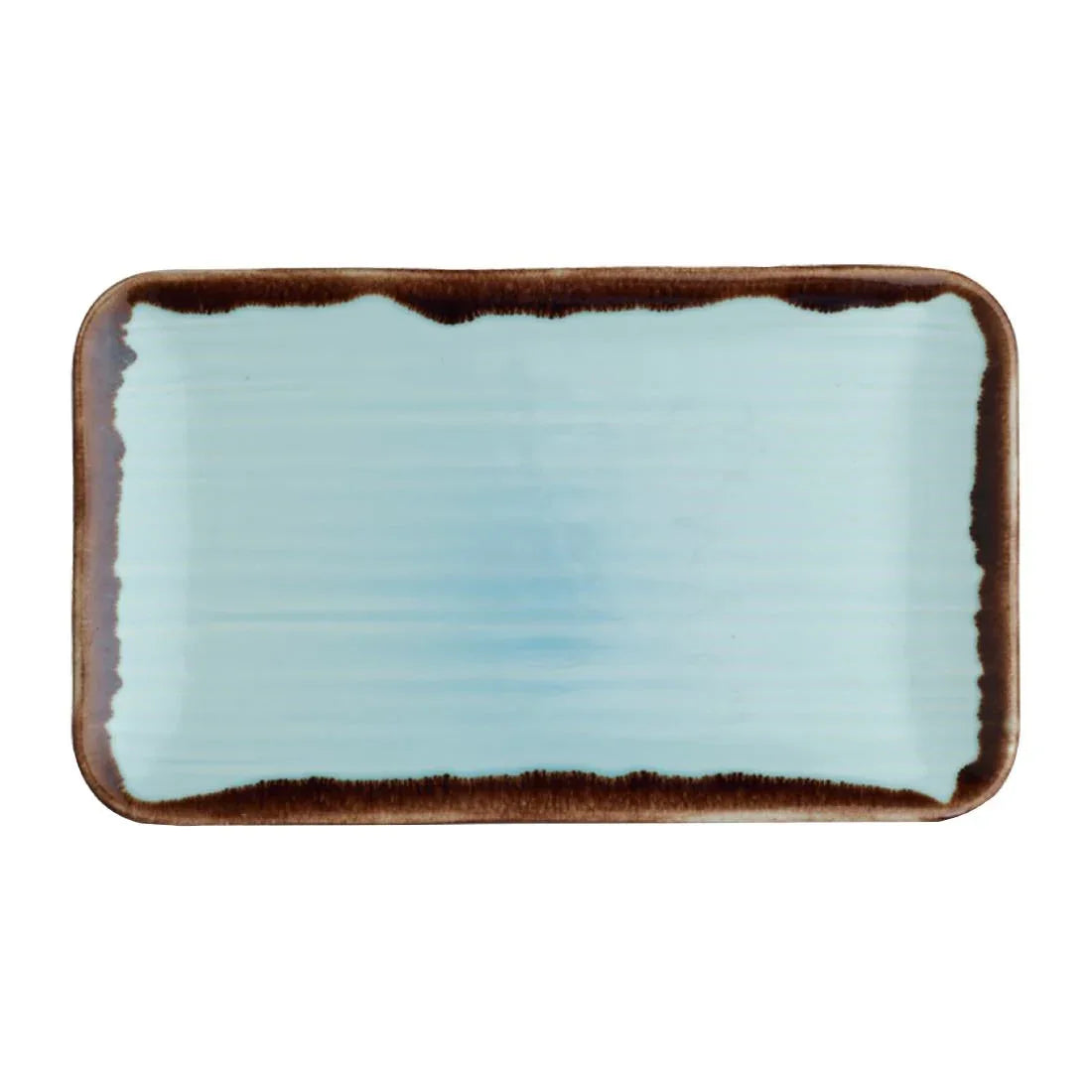 FX161 Dudson Harvest Organic Rectangular Plates Turquoise 270mm (Pack of 12) - JD Catering Equipment Solutions Ltd