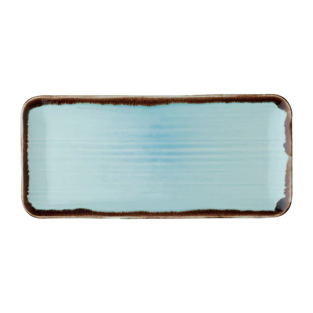 FX162 Dudson Harvest Organic Coupe Rectangular Platter Turquoise 246mm (Pack of 6) - JD Catering Equipment Solutions Ltd