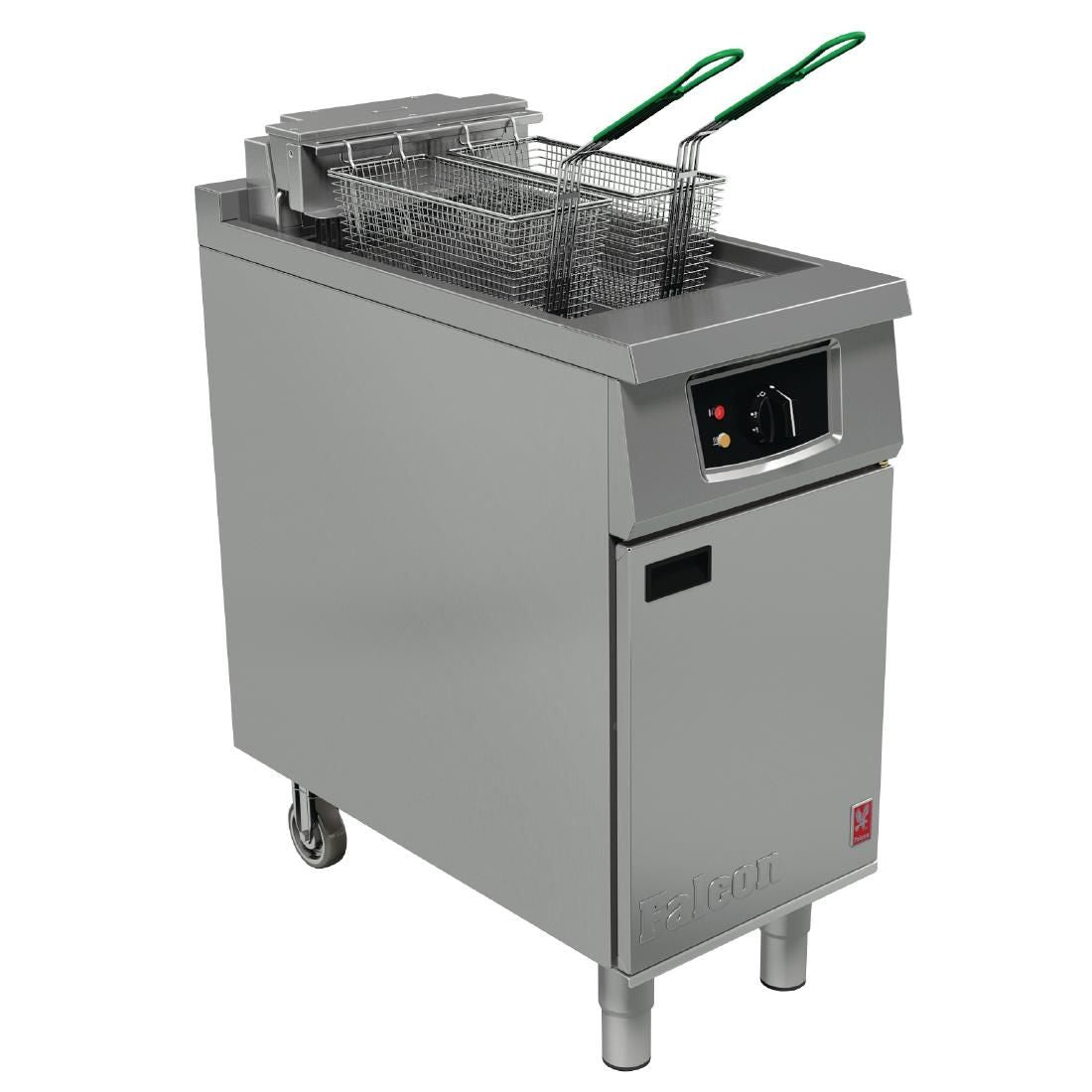 Falcon Single Tank Twin Basket Free Standing Electric Filtration Fryer E401F JD Catering Equipment Solutions Ltd