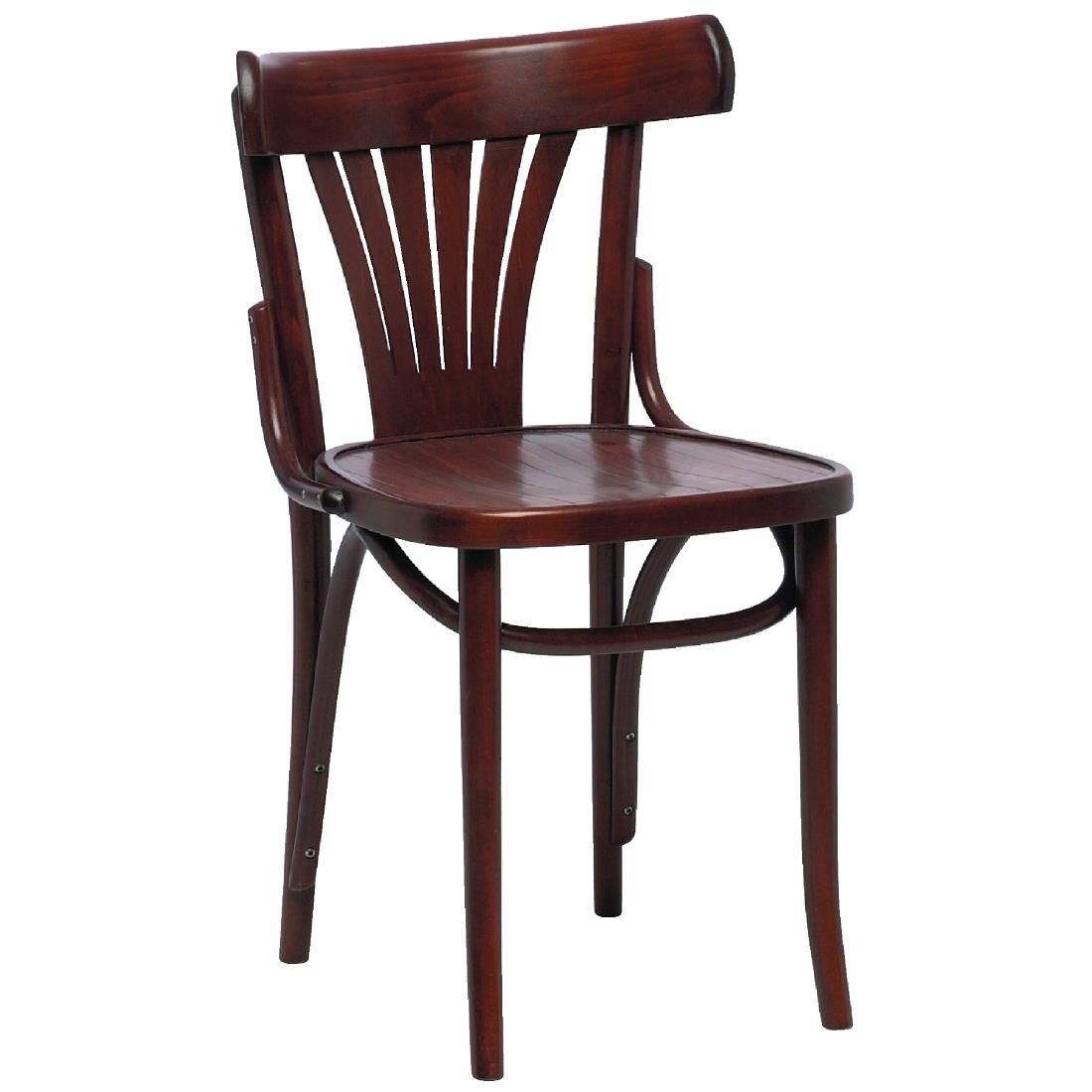 Fameg Bentwood Bistro Fan Back Side Chairs Walnut (Pack of 2) JD Catering Equipment Solutions Ltd