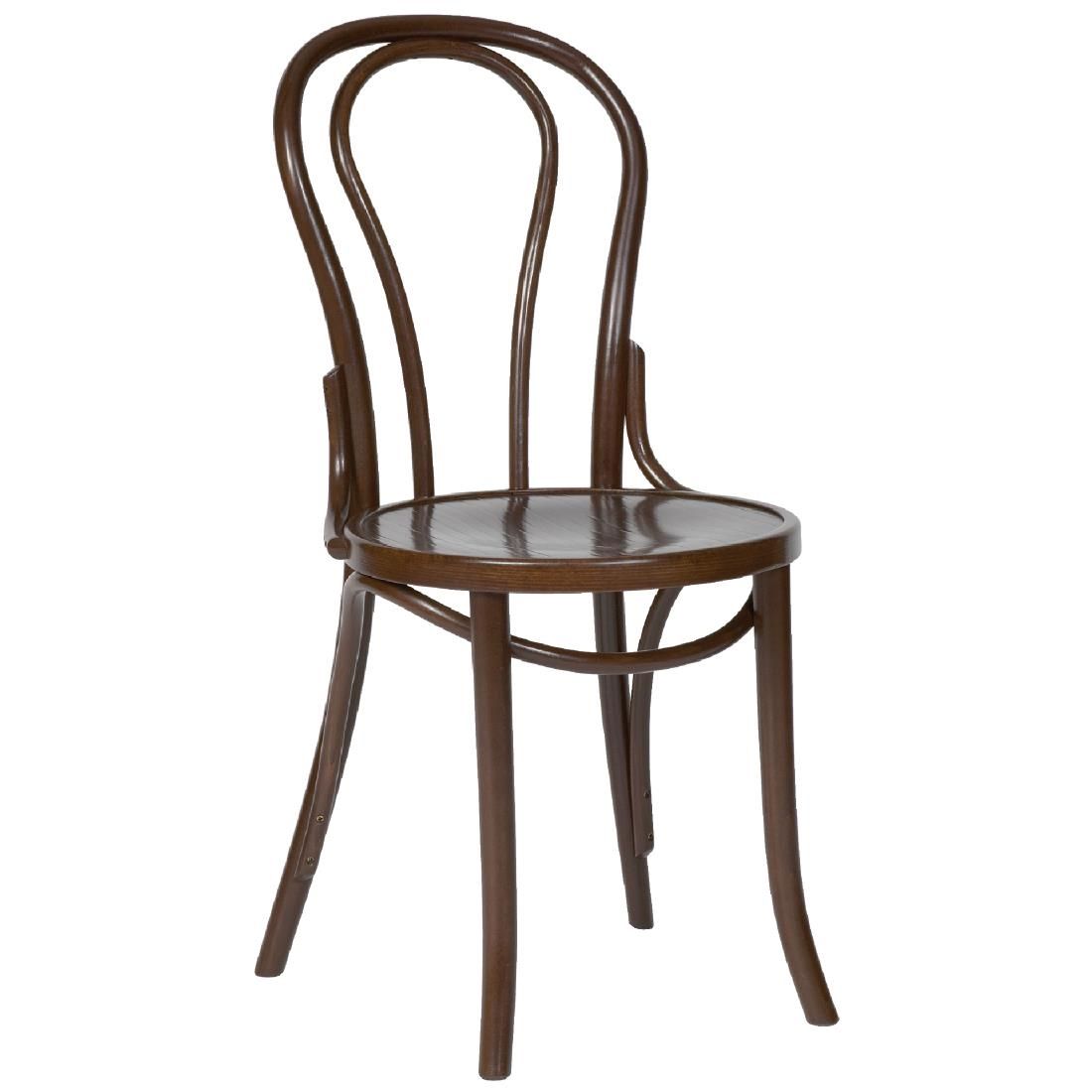 Fameg Bentwood Bistro Side Chairs Walnut Finish (Pack of 2) JD Catering Equipment Solutions Ltd