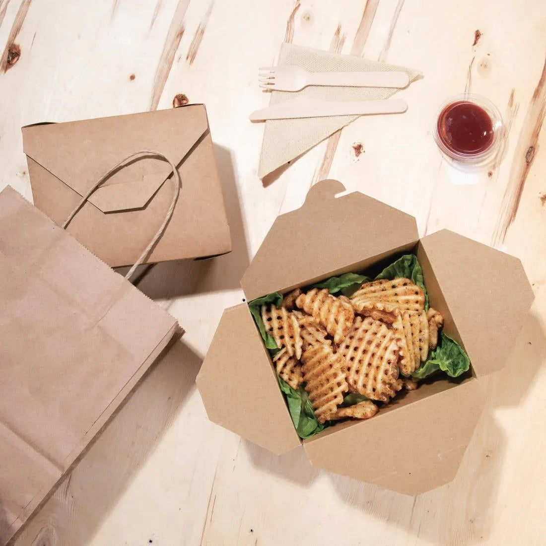 FN895 Fiesta Cardboard Takeaway Food Containers (Pack of 200) Size: 152(W)mm - JD Catering Equipment Solutions Ltd