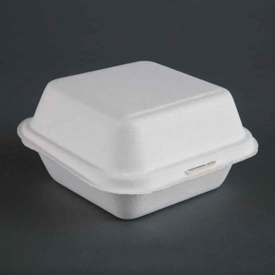 DW247 Fiesta Compostable Bagasse Burger Boxes with Bottom Ridges 153mm (Pack of 500) - JD Catering Equipment Solutions Ltd