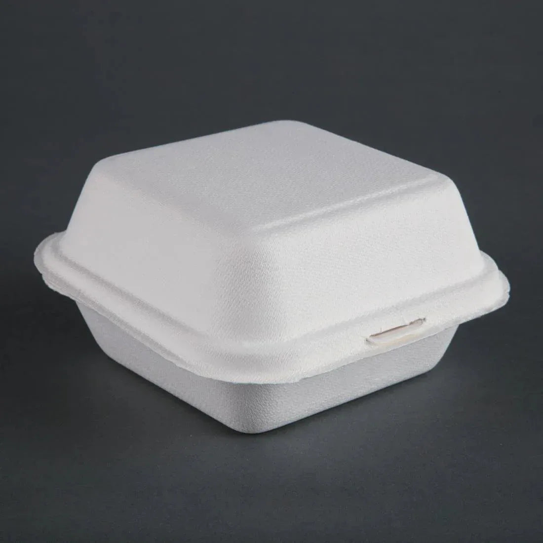 DW247 Fiesta Compostable Bagasse Burger Boxes with Bottom Ridges 153mm (Pack of 500) - JD Catering Equipment Solutions Ltd