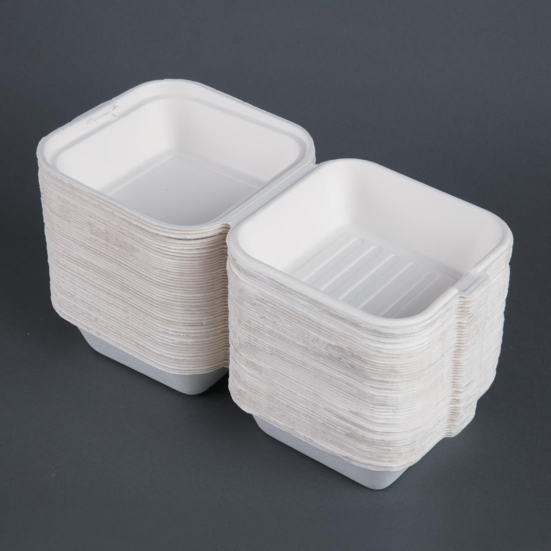 Fiesta Compostable Bagasse Burger Boxes with Bottom Ridges 153mm (Pack of 500) JD Catering Equipment Solutions Ltd