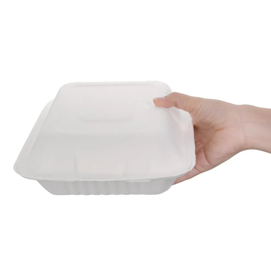 FC525 Fiesta Compostable Bagasse Hinged Food Containers 223/236mm (Pack of 200) - JD Catering Equipment Solutions Ltd