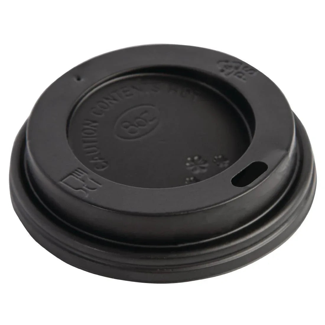 CW715 Fiesta Disposable Coffee Cup Lids Black 225ml / 8oz - JD Catering Equipment Solutions Ltd