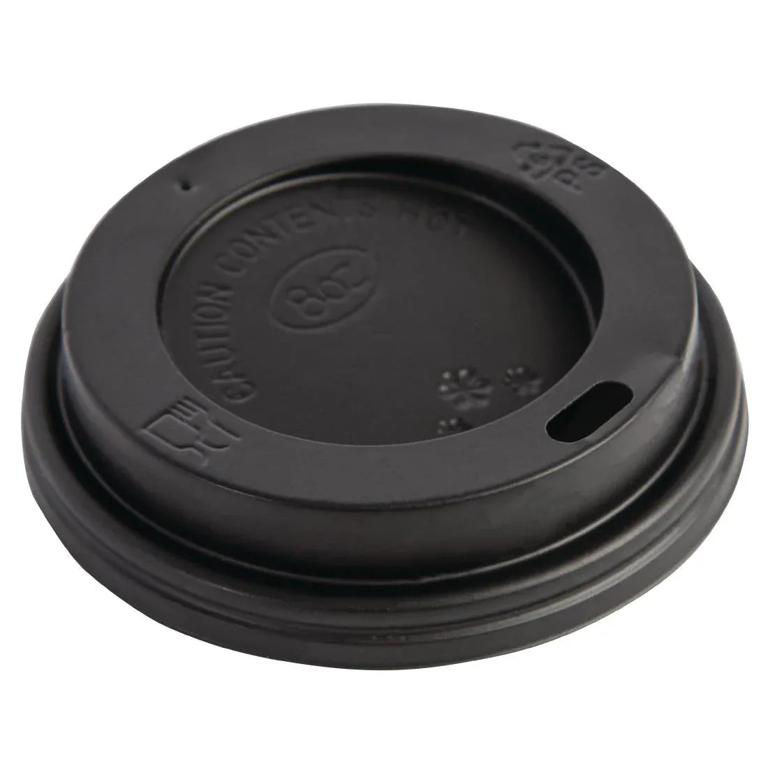 CW715 Fiesta Disposable Coffee Cup Lids Black 225ml / 8oz - JD Catering Equipment Solutions Ltd
