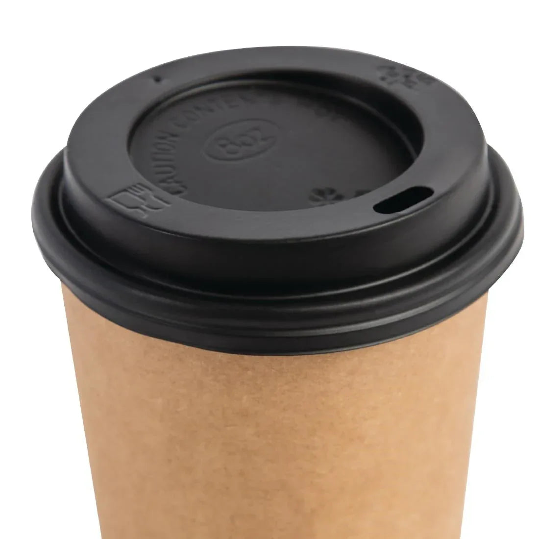 CW715 Fiesta Disposable Coffee Cup Lids Black 225ml / 8oz - JD Catering Equipment Solutions Ltd