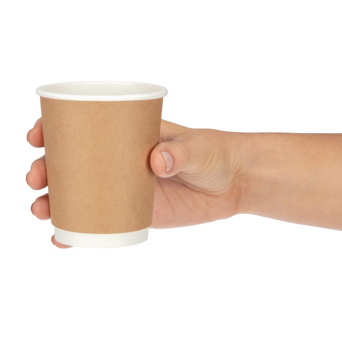 Fiesta Disposable Coffee Cups Double Wall Kraft 225ml / 8oz JD Catering Equipment Solutions Ltd