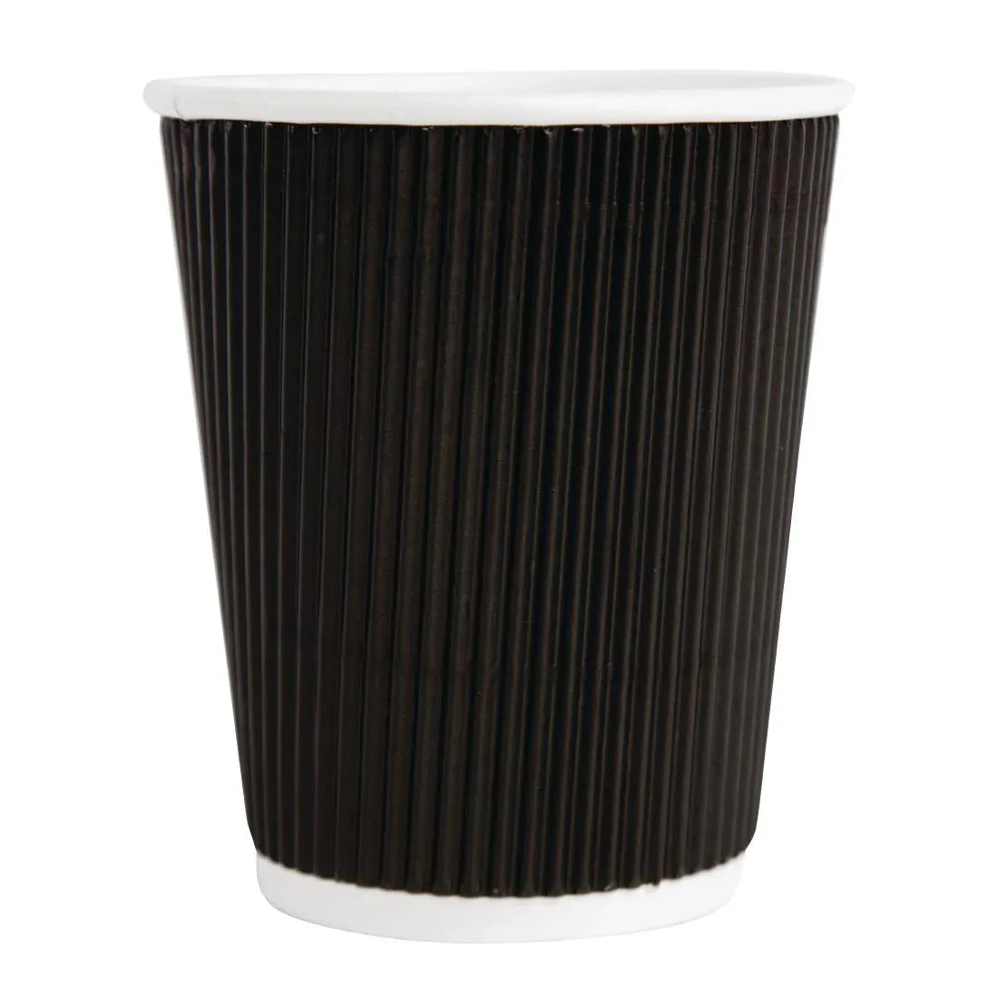CM543 Fiesta Disposable Coffee Cups Ripple Wall Black 225ml / 8oz (Pack of 500) CM543 - JD Catering Equipment Solutions Ltd