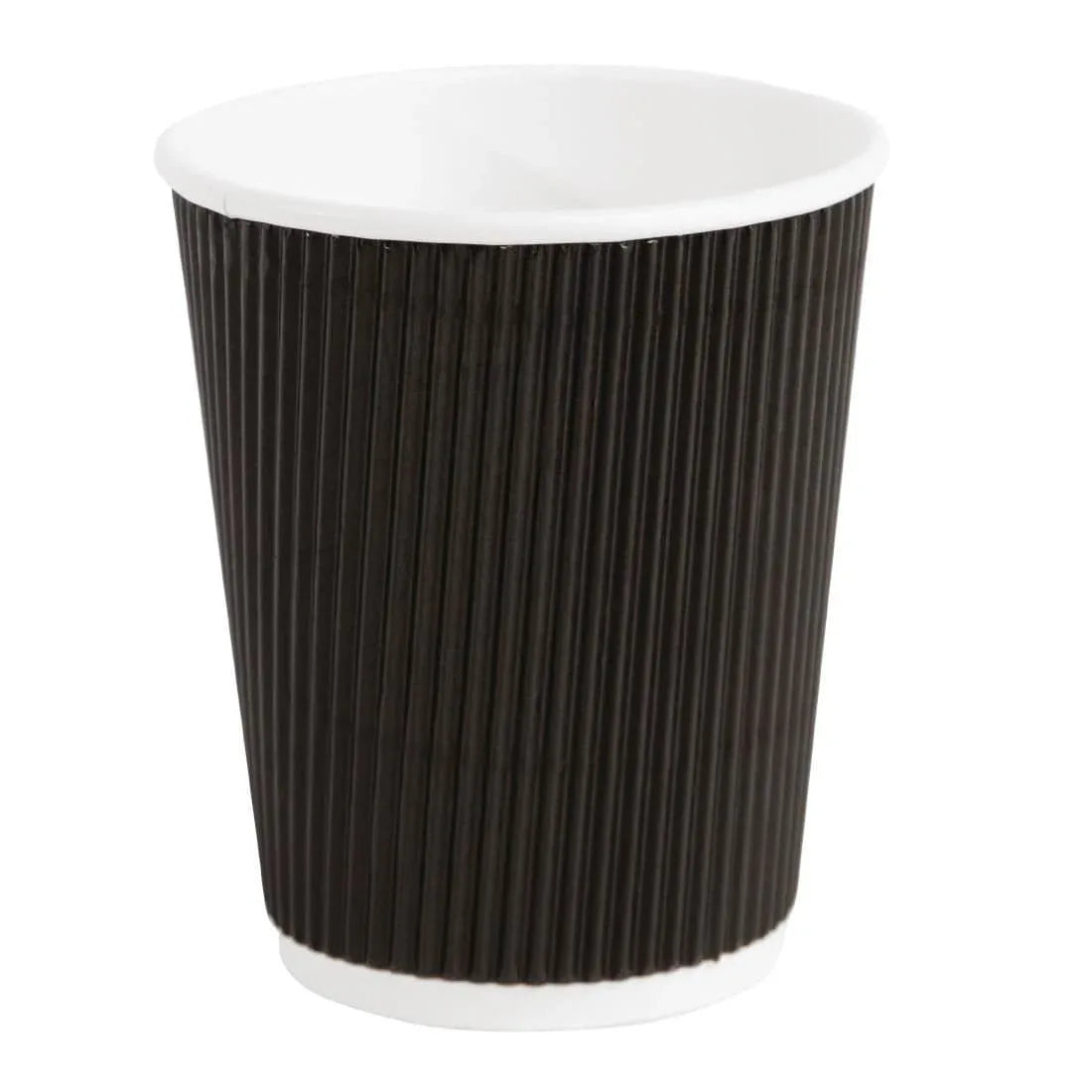 CM543 Fiesta Disposable Coffee Cups Ripple Wall Black 225ml / 8oz (Pack of 500) CM543 - JD Catering Equipment Solutions Ltd