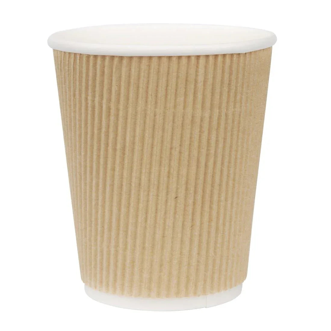 GP443 Fiesta Disposable Coffee Cups Ripple Wall Kraft 225ml / 8oz (Pack of 25) - JD Catering Equipment Solutions Ltd