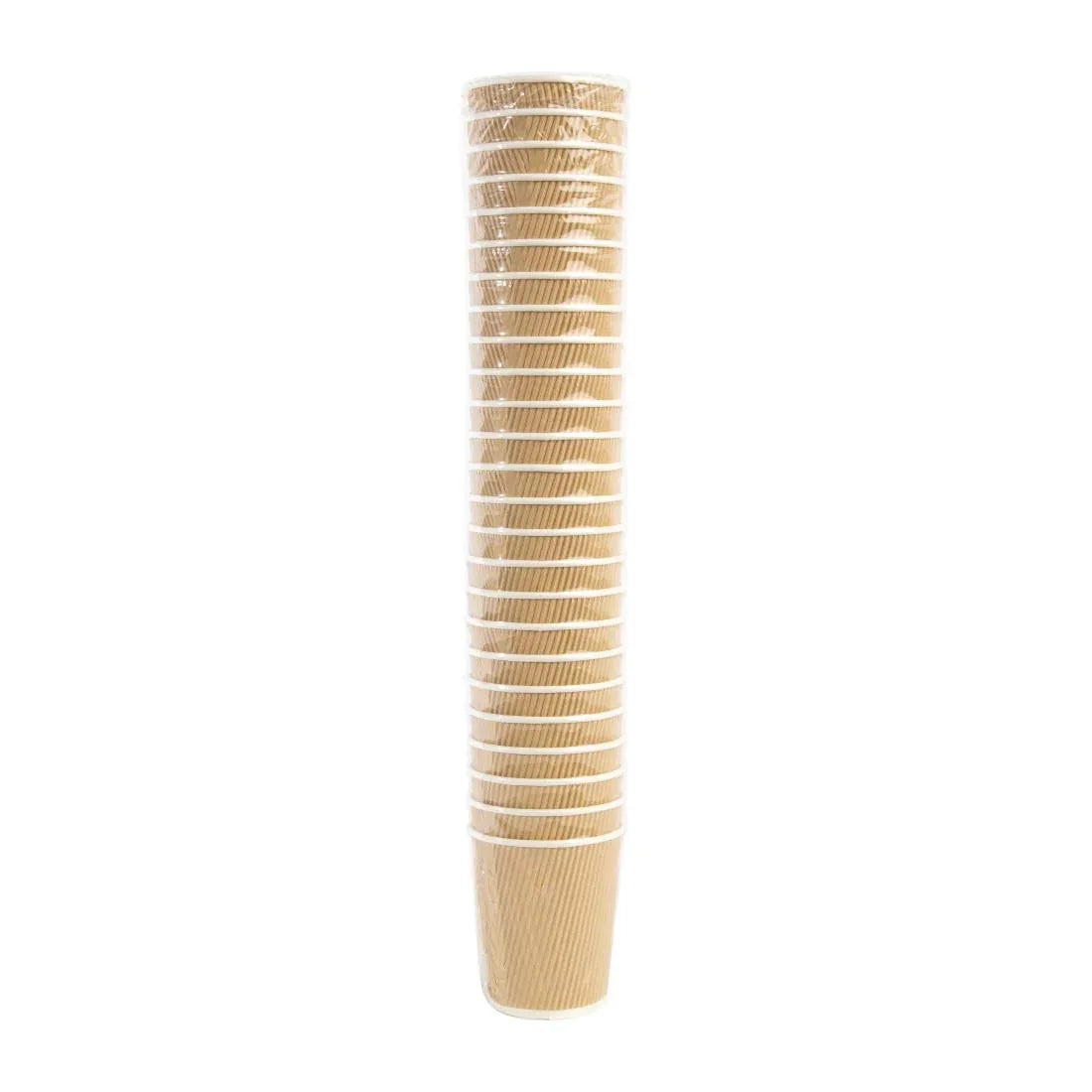 GP442 Fiesta Disposable Coffee Cups Ripple Wall Kraft 225ml / 8oz (Pack of 500) - JD Catering Equipment Solutions Ltd