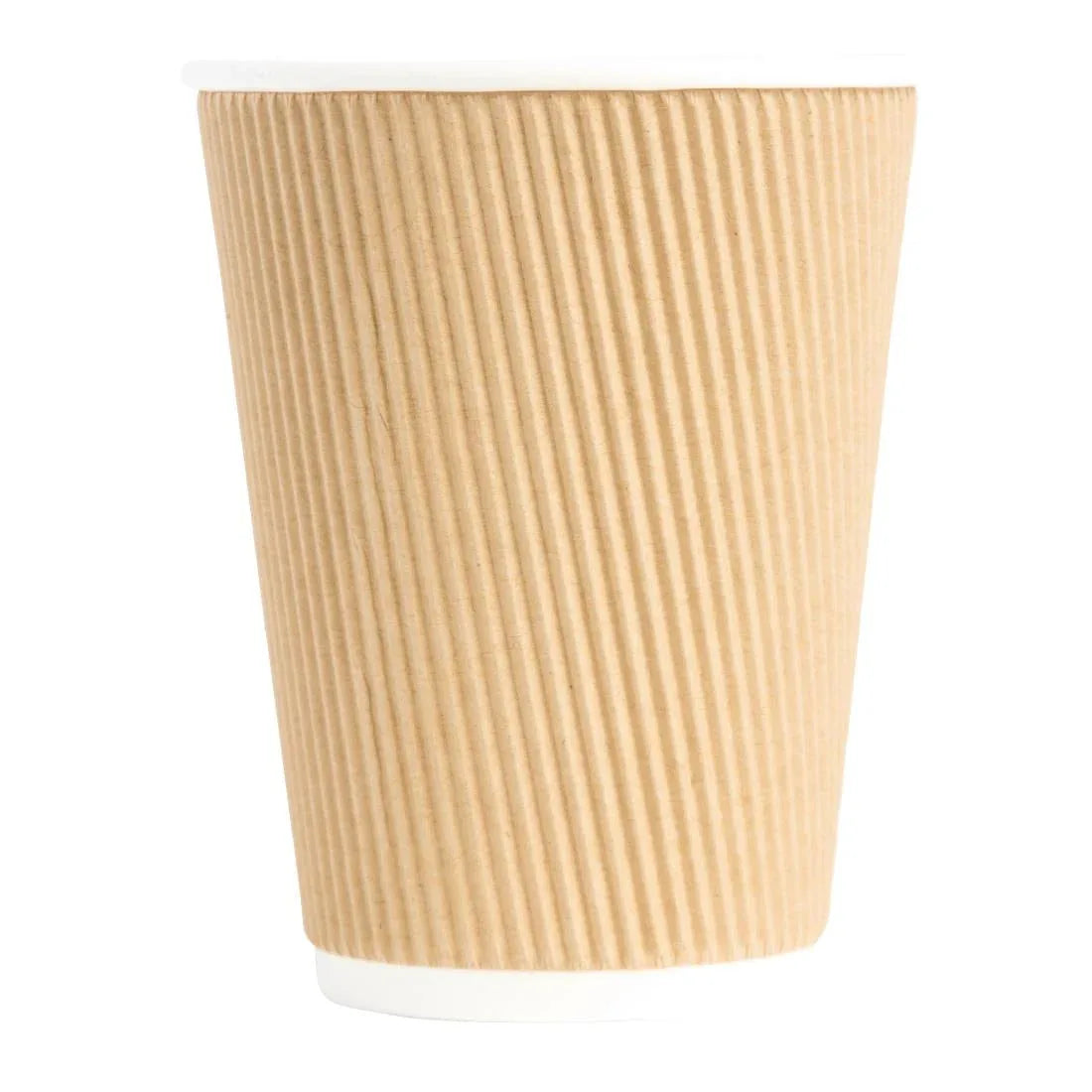 GP445 Fiesta Disposable Coffee Cups Ripple Wall Kraft 340ml / 12oz (Pack of 25) - JD Catering Equipment Solutions Ltd