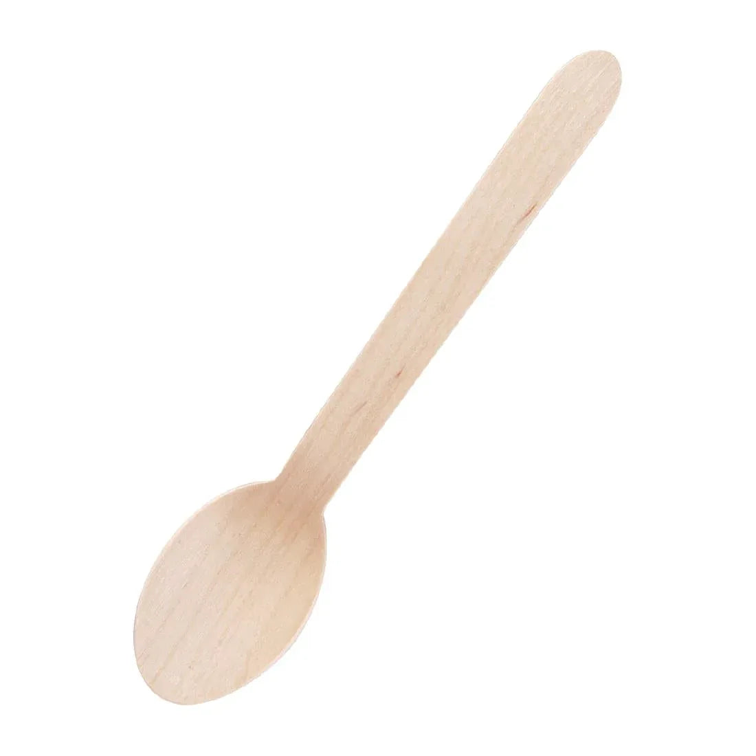 CD904 Fiesta Green Biodegradable Disposable Wooden Dessert Spoons (Pack of 100) - JD Catering Equipment Solutions Ltd