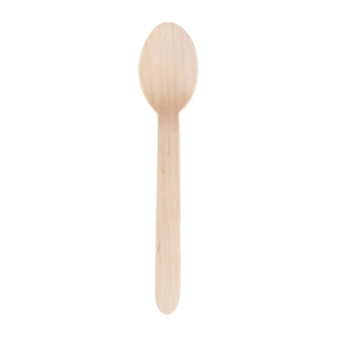 CD904 Fiesta Green Biodegradable Disposable Wooden Dessert Spoons (Pack of 100) - JD Catering Equipment Solutions Ltd