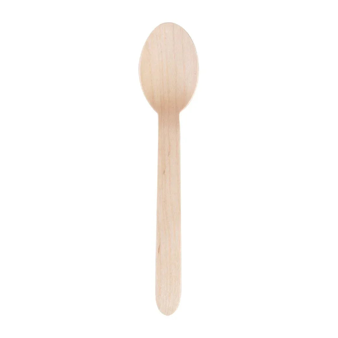 CD904 Fiesta Green Biodegradable Disposable Wooden Dessert Spoons (Pack of 100) - JD Catering Equipment Solutions Ltd