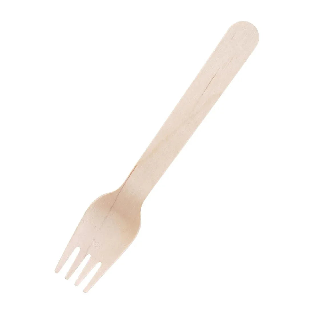 CD903 Fiesta Green Biodegradable Disposable Wooden Forks (Pack of 100) - JD Catering Equipment Solutions Ltd