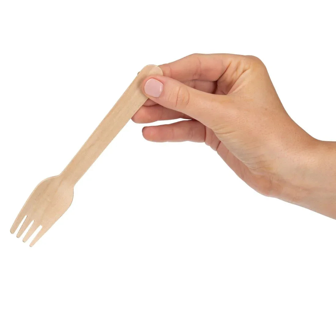CD903 Fiesta Green Biodegradable Disposable Wooden Forks (Pack of 100) - JD Catering Equipment Solutions Ltd