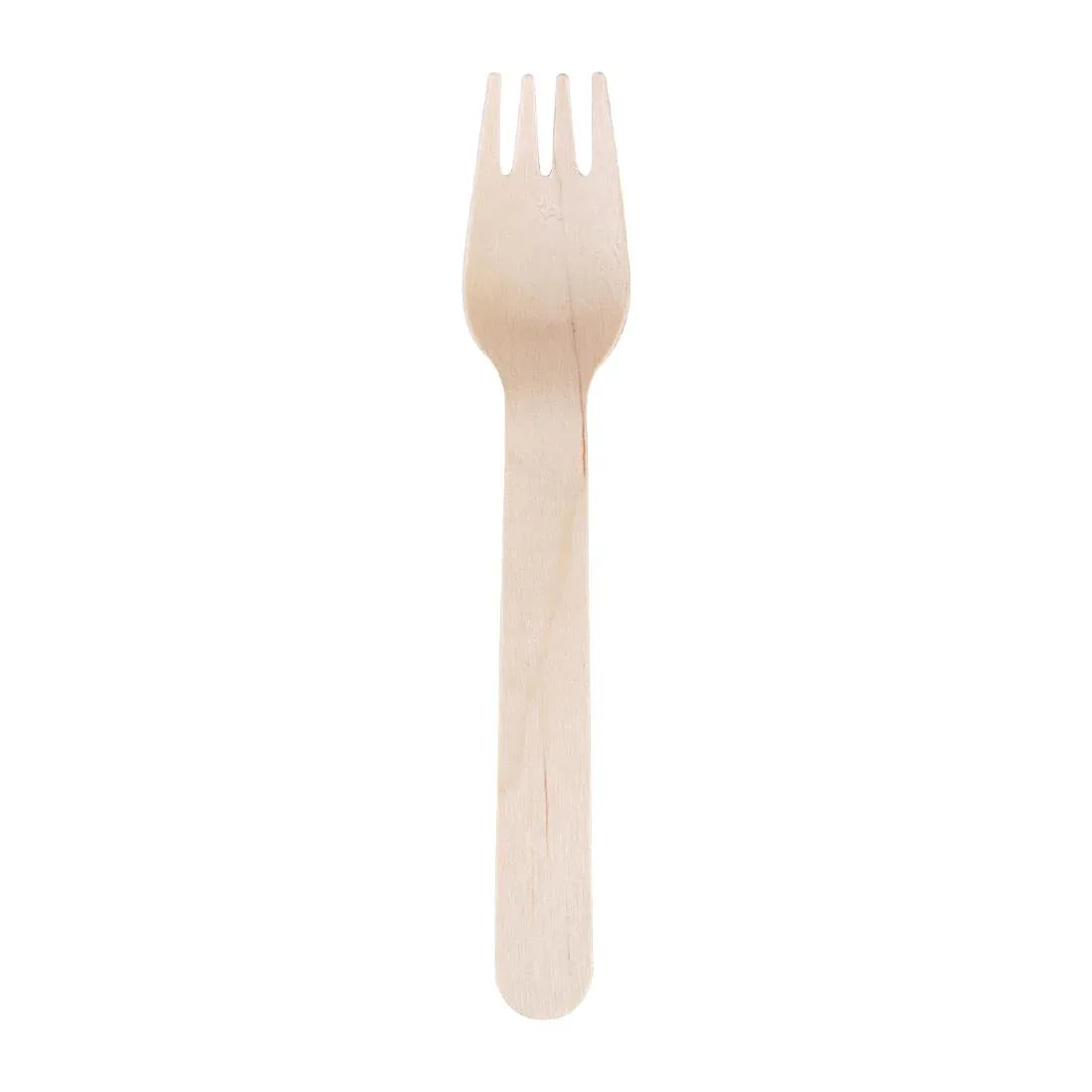 CD903 Fiesta Green Biodegradable Disposable Wooden Forks (Pack of 100) - JD Catering Equipment Solutions Ltd