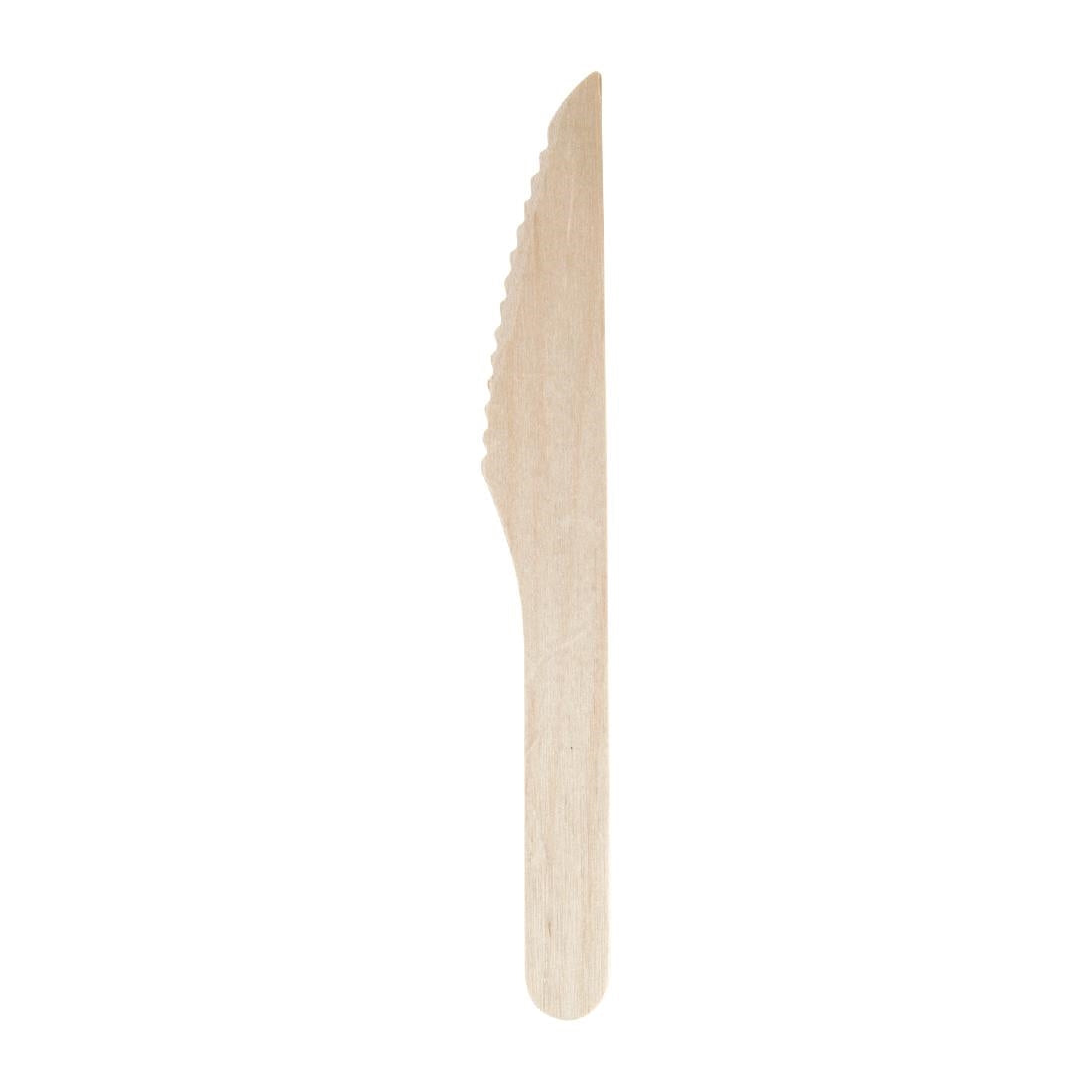 CD902 Fiesta Green Biodegradable Disposable Wooden Knives (Pack of 100) - JD Catering Equipment Solutions Ltd