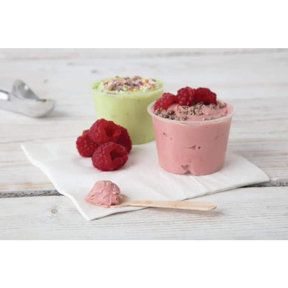DK399 Fiesta Green Biodegradable Wooden Ice Cream Spoons (Pack of 100) - JD Catering Equipment Solutions Ltd