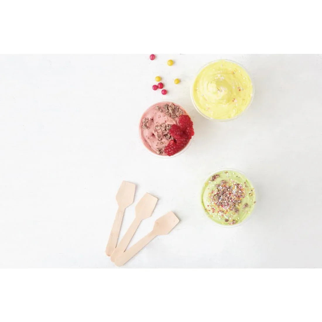 DK399 Fiesta Green Biodegradable Wooden Ice Cream Spoons (Pack of 100) - JD Catering Equipment Solutions Ltd