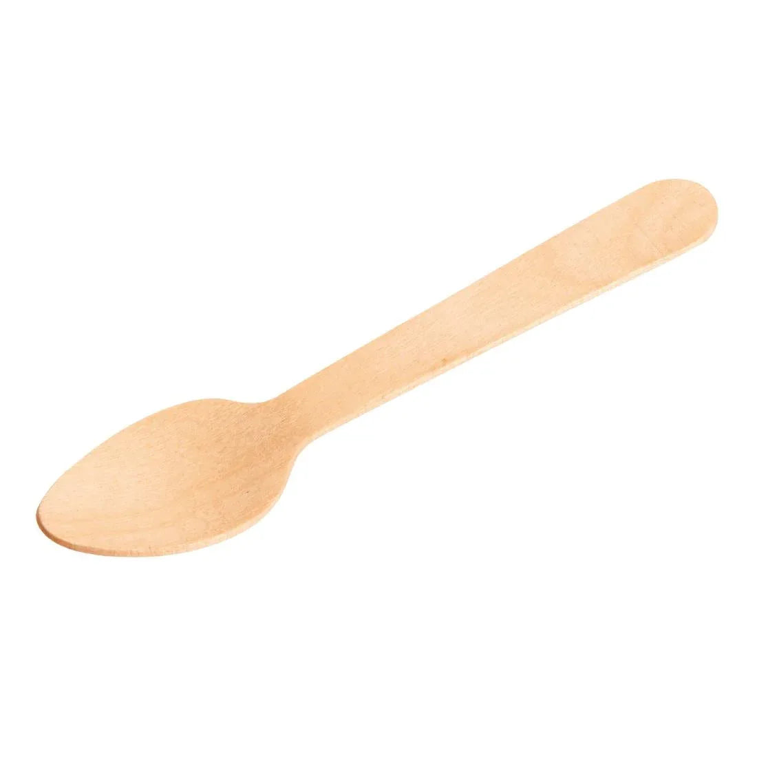 DK398 Fiesta Green Biodegradable Wooden Teaspoons (Pack of 100) - JD Catering Equipment Solutions Ltd