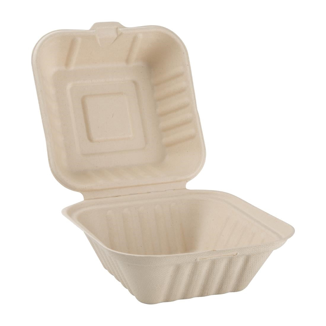 Fiesta Green Compostable Bagasse Burger Boxes Natural Colour 152mm (Pack of 500) JD Catering Equipment Solutions Ltd