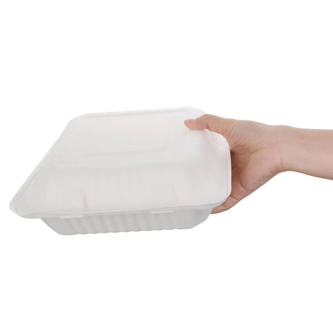 FC527 Fiesta Green Compostable Bagasse Hinged Food Containers 237mm (Pack of 200) - JD Catering Equipment Solutions Ltd