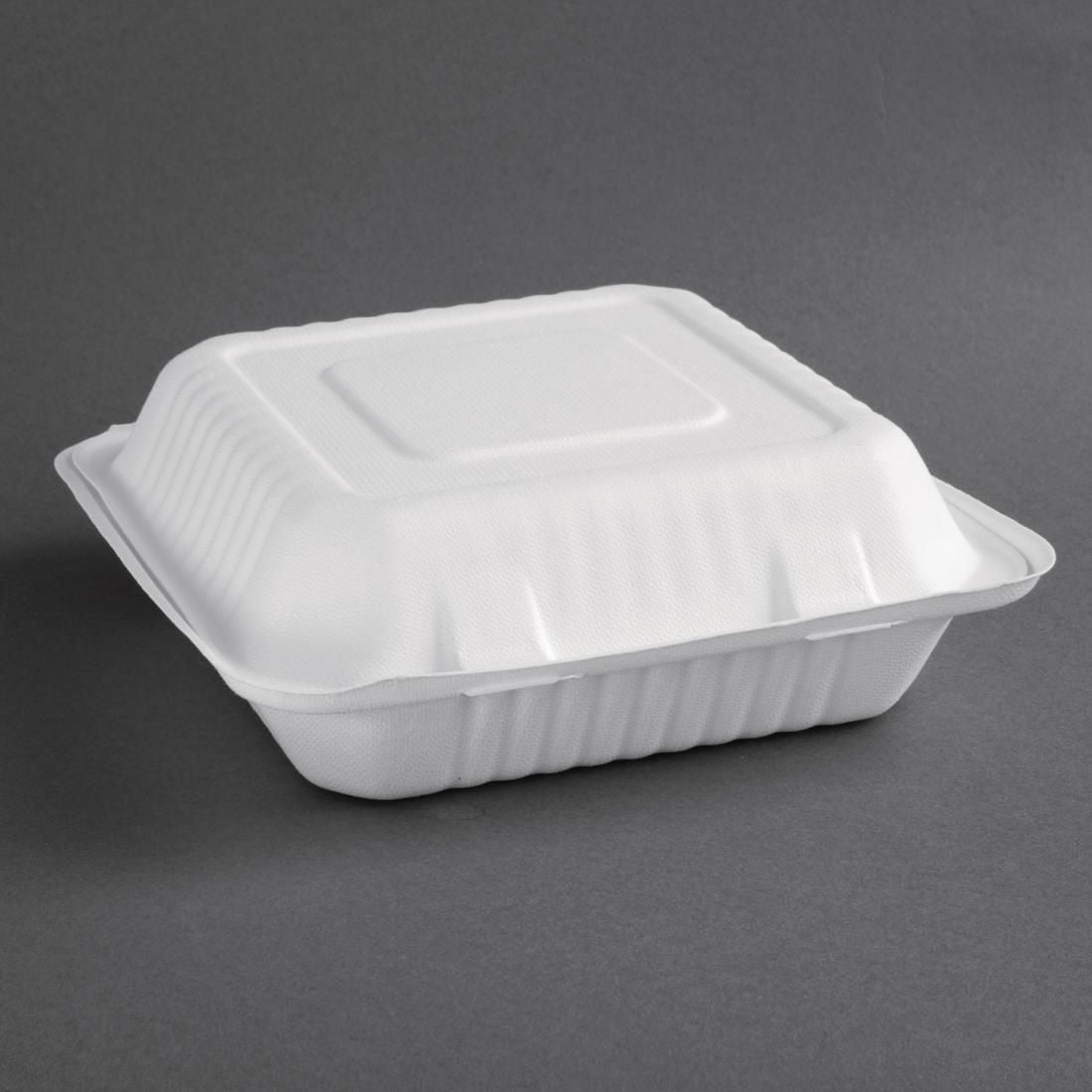 Fiesta Green Compostable Bagasse Hinged Food Containers 237mm (Pack of 200) JD Catering Equipment Solutions Ltd