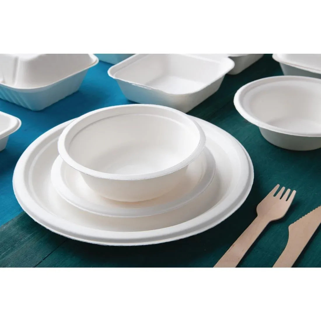 CW904 Fiesta Green Compostable Bagasse Plates Round (Pack of 50) - JD Catering Equipment Solutions Ltd