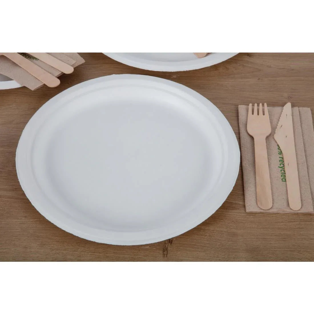 CW904 Fiesta Green Compostable Bagasse Plates Round (Pack of 50) - JD Catering Equipment Solutions Ltd