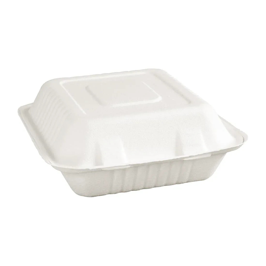 FC526 Fiesta Green Compostable Bagasse Three-Compartment Hinged Food Containers 201mm (Pack of 200) - JD Catering Equipment Solutions Ltd