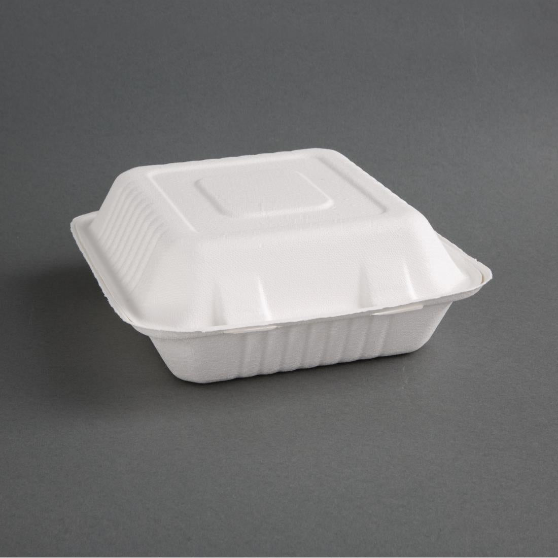Fiesta Green Compostable Bagasse Three-Compartment Hinged Food Containers 201mm (Pack of 200) JD Catering Equipment Solutions Ltd