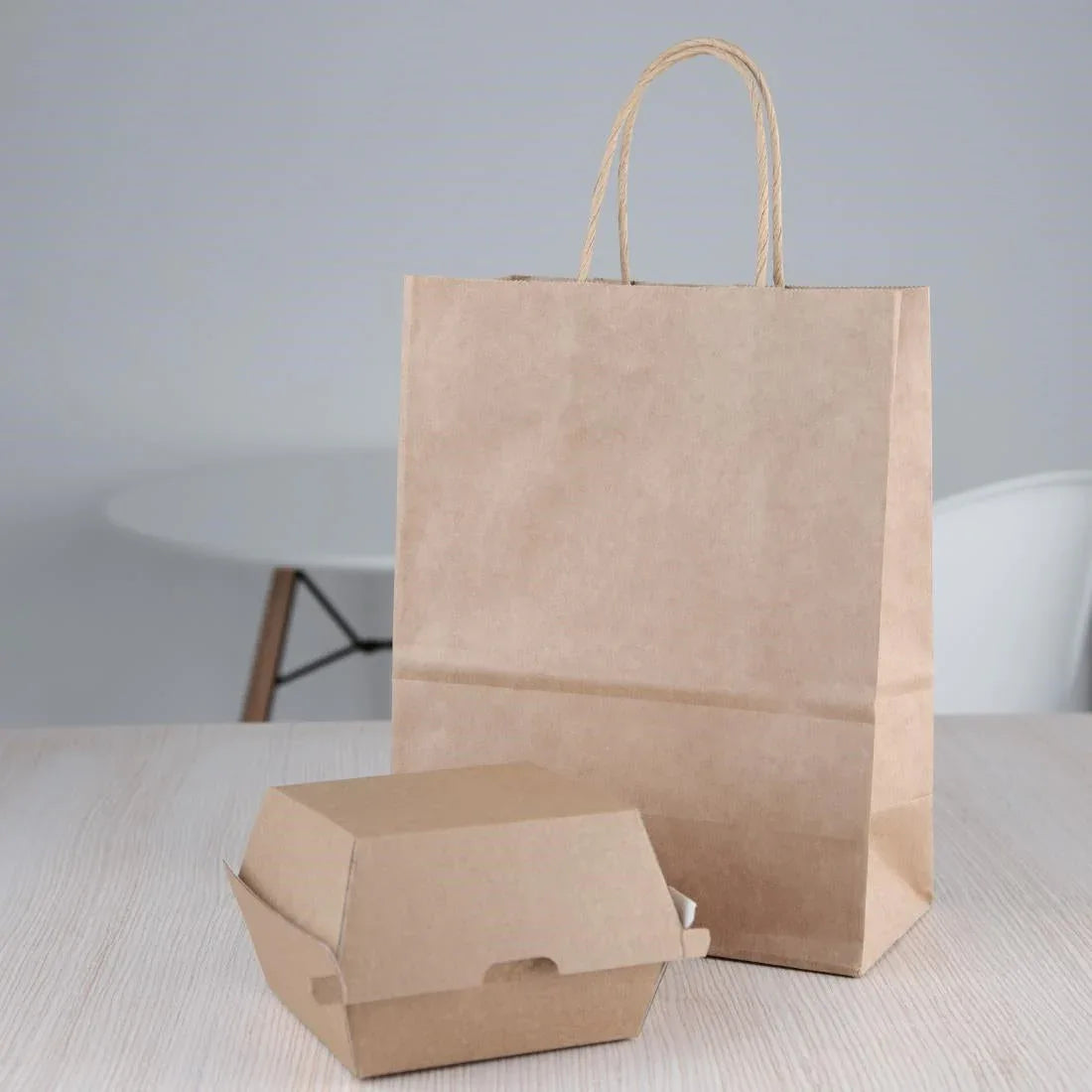 FB664 Fiesta Green Compostable Kraft Burger Boxes Small 105mm (Pack of 200) - JD Catering Equipment Solutions Ltd