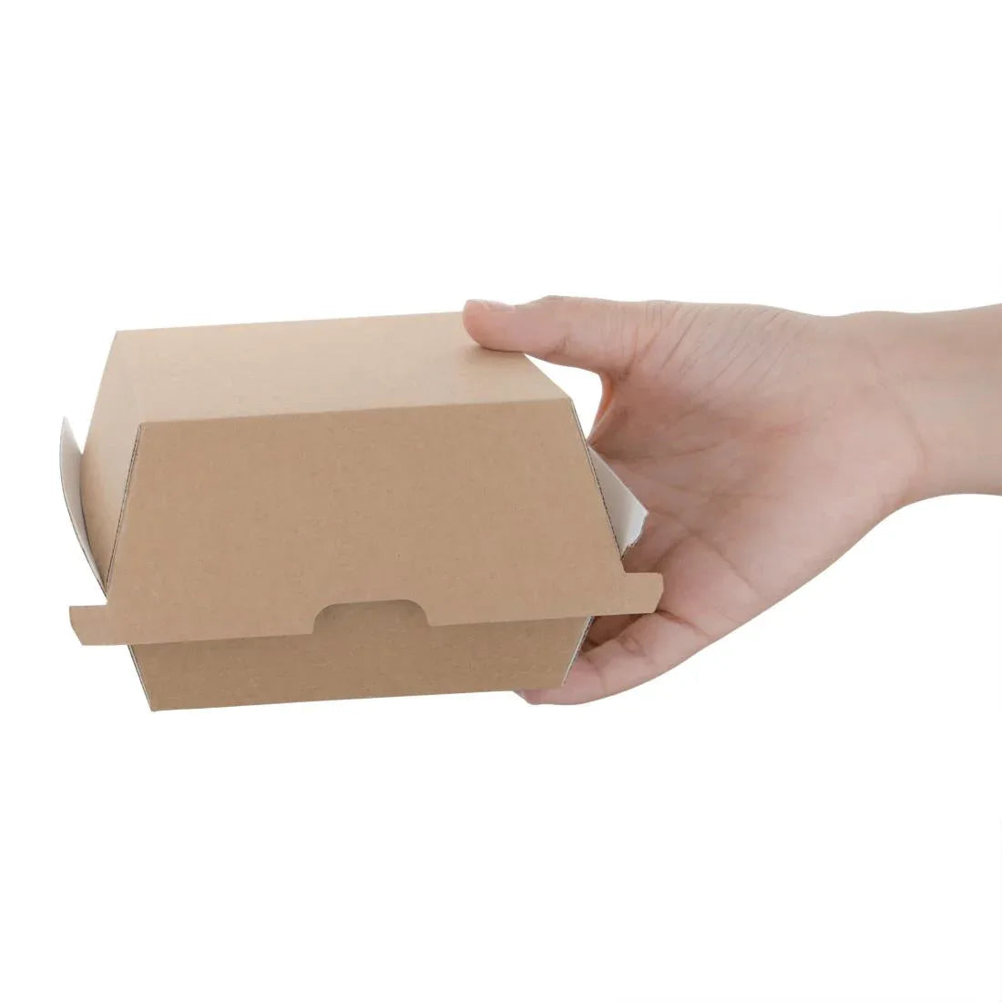 FB664 Fiesta Green Compostable Kraft Burger Boxes Small 105mm (Pack of 200) - JD Catering Equipment Solutions Ltd
