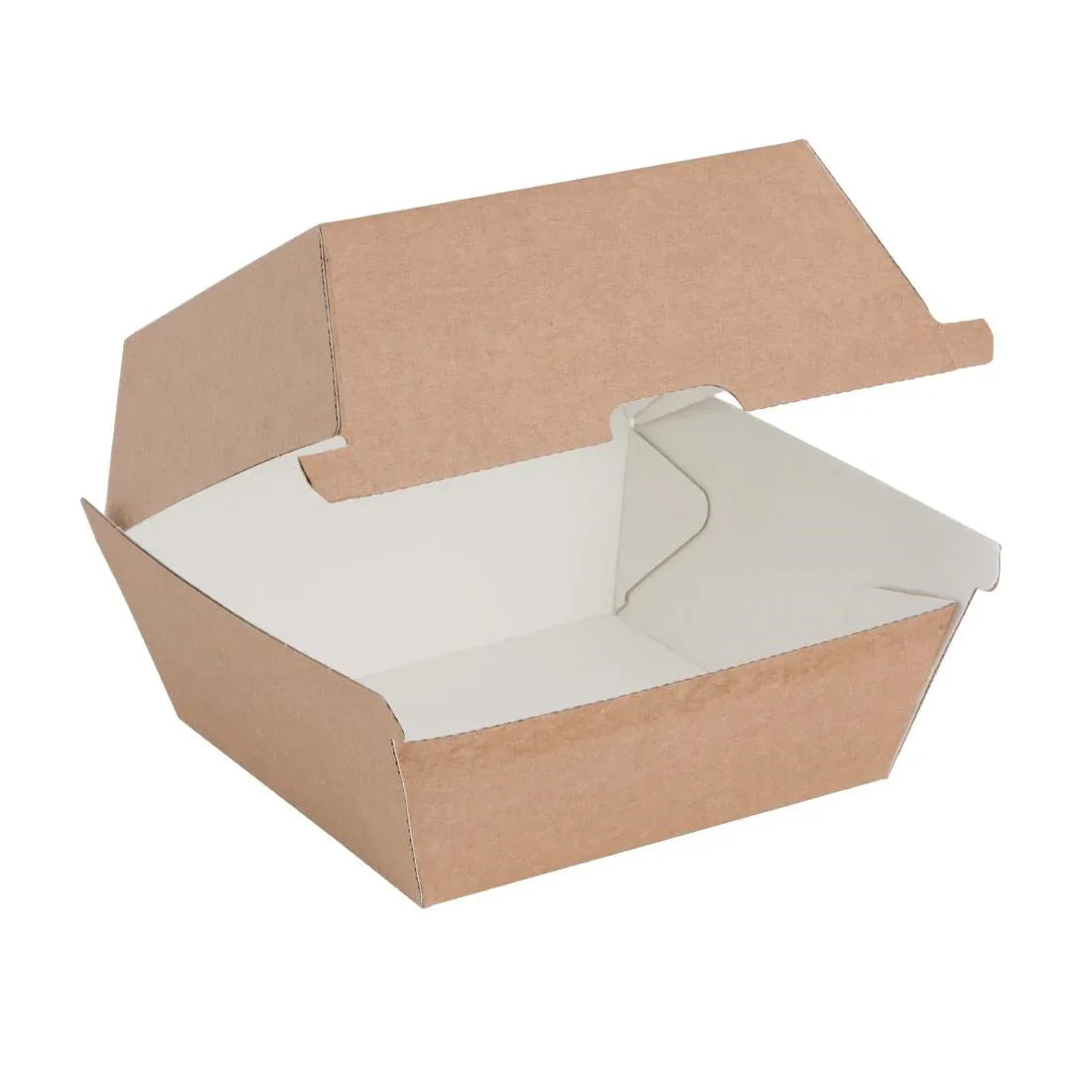 FB664 Fiesta Green Compostable Kraft Burger Boxes Small 105mm (Pack of 200) - JD Catering Equipment Solutions Ltd