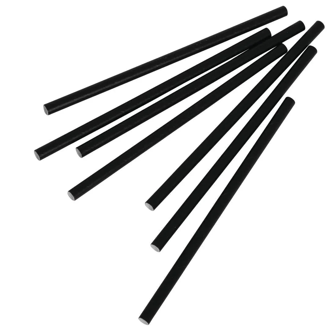 CY080 Fiesta Green Compostable Paper Cocktail Stirrer Straws Black (Pack of 250) - JD Catering Equipment Solutions Ltd