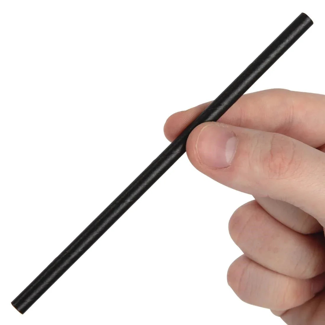 CY080 Fiesta Green Compostable Paper Cocktail Stirrer Straws Black (Pack of 250) - JD Catering Equipment Solutions Ltd