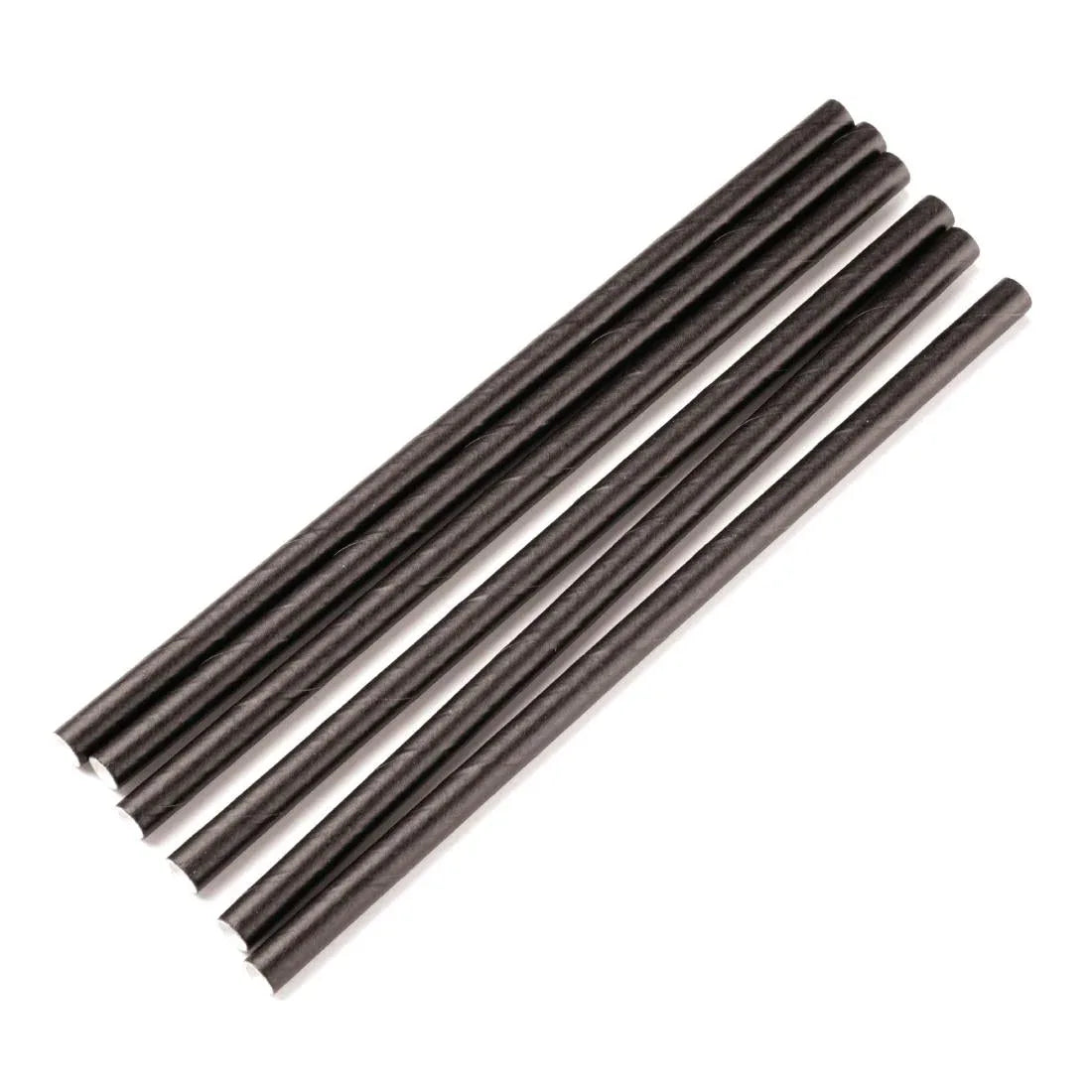 CY080 Fiesta Green Compostable Paper Cocktail Stirrer Straws Black (Pack of 250) - JD Catering Equipment Solutions Ltd