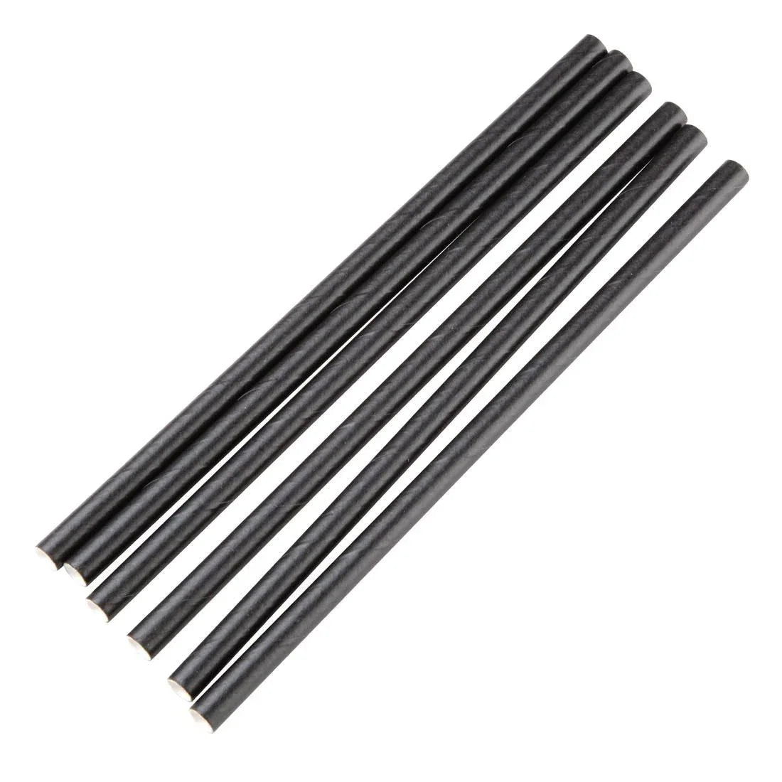FP441 Fiesta Green Individually Wrapped Compostable Paper Cocktail Stirrer Straws Black x250 - JD Catering Equipment Solutions Ltd